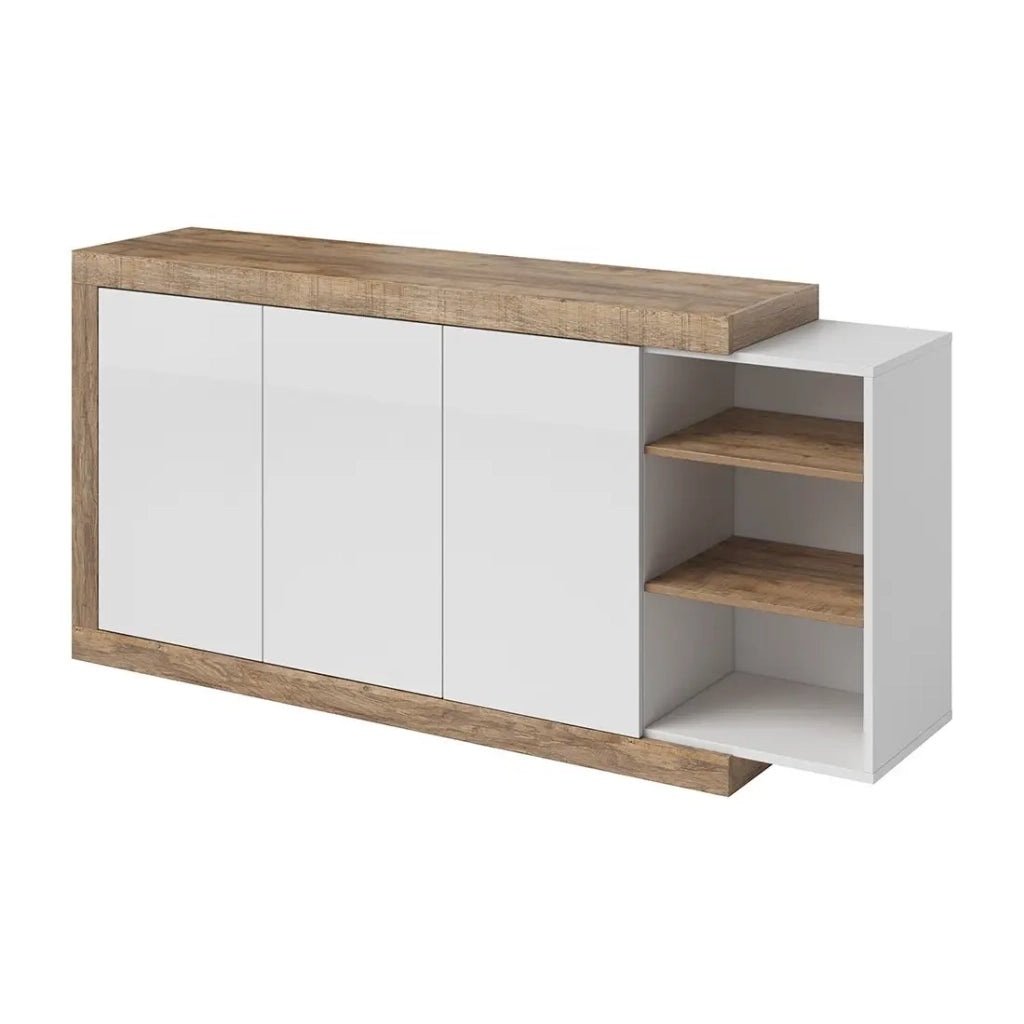 Buffet SINATRA – 180 cm in quercia e bianco lucido
