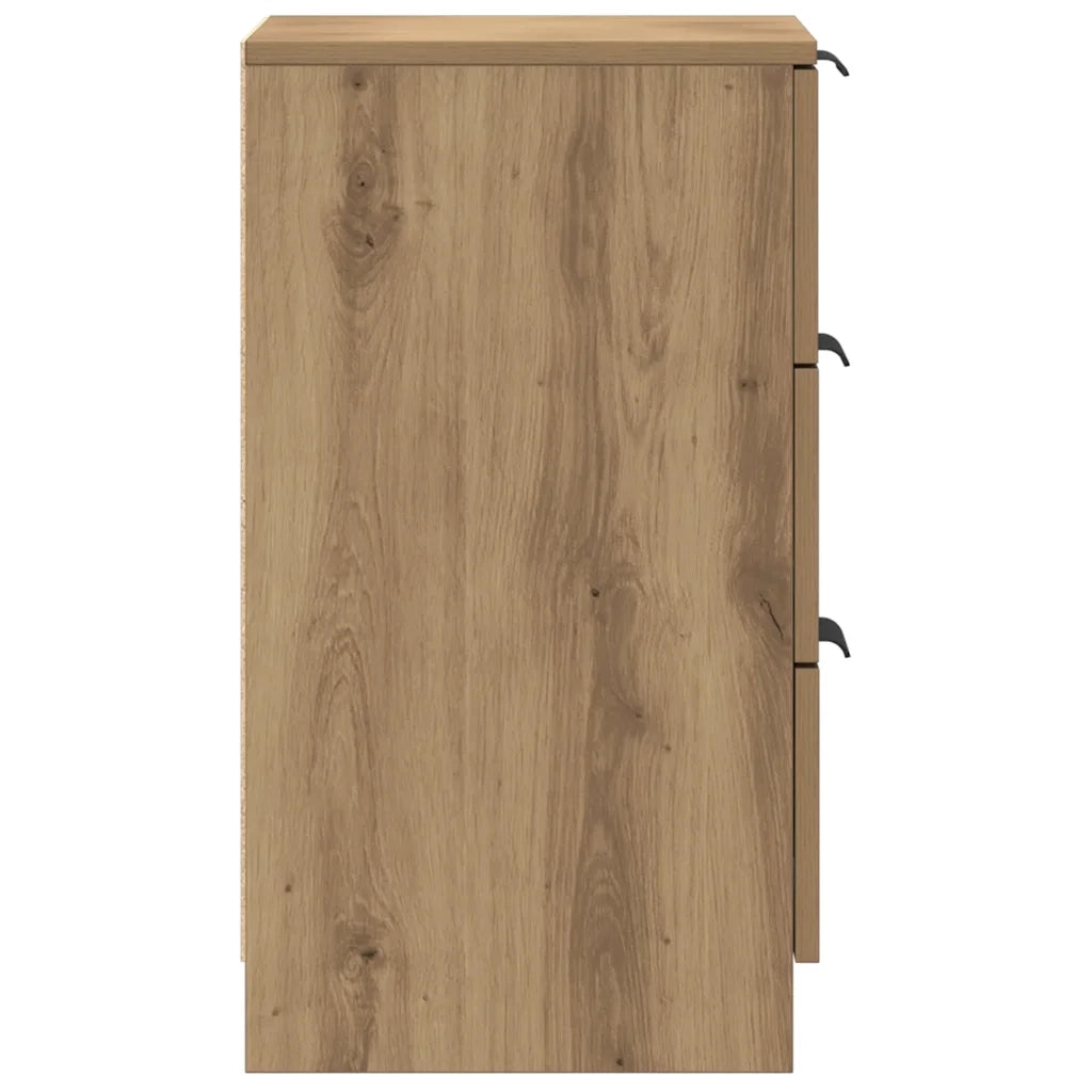Comodino | Armadio da Notte | Mobiletto da notte Rovere Artigianale 40x36x65 cm in Legno Multistrato