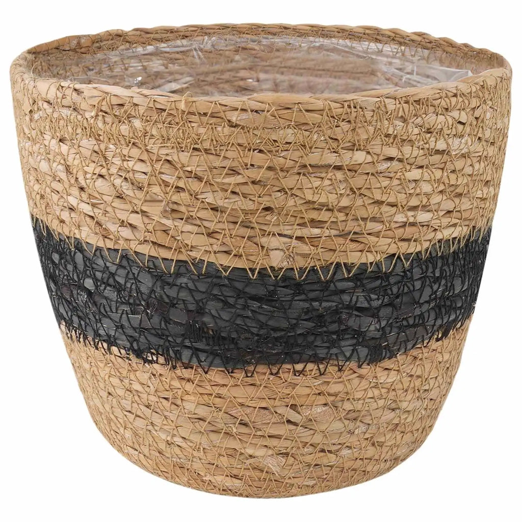 Cesti per piante in erba marina 3 pz Naturale e Nero CFW7031710