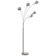 Lampada da Terra 200 cm 5 Bulbi E14 Argento 282417