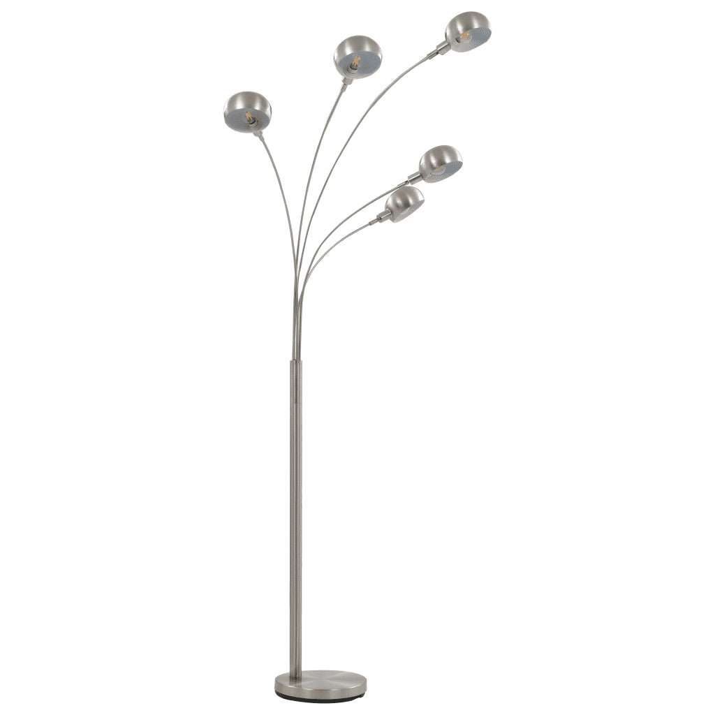 Lampada da Terra 200 cm 5 Bulbi E14 Argento 282417