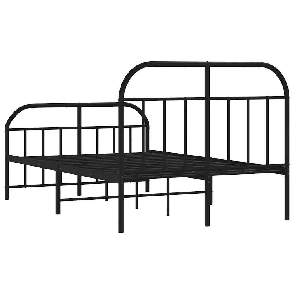 Giroletto con Testiera e Pediera-Struttura Letto Metallo Nero 120x190 cm 485836