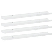4 pz Mensole da Parete | Scaffali a Parete | Ripiano a parete Bianco Lucido 80x9x3 cm