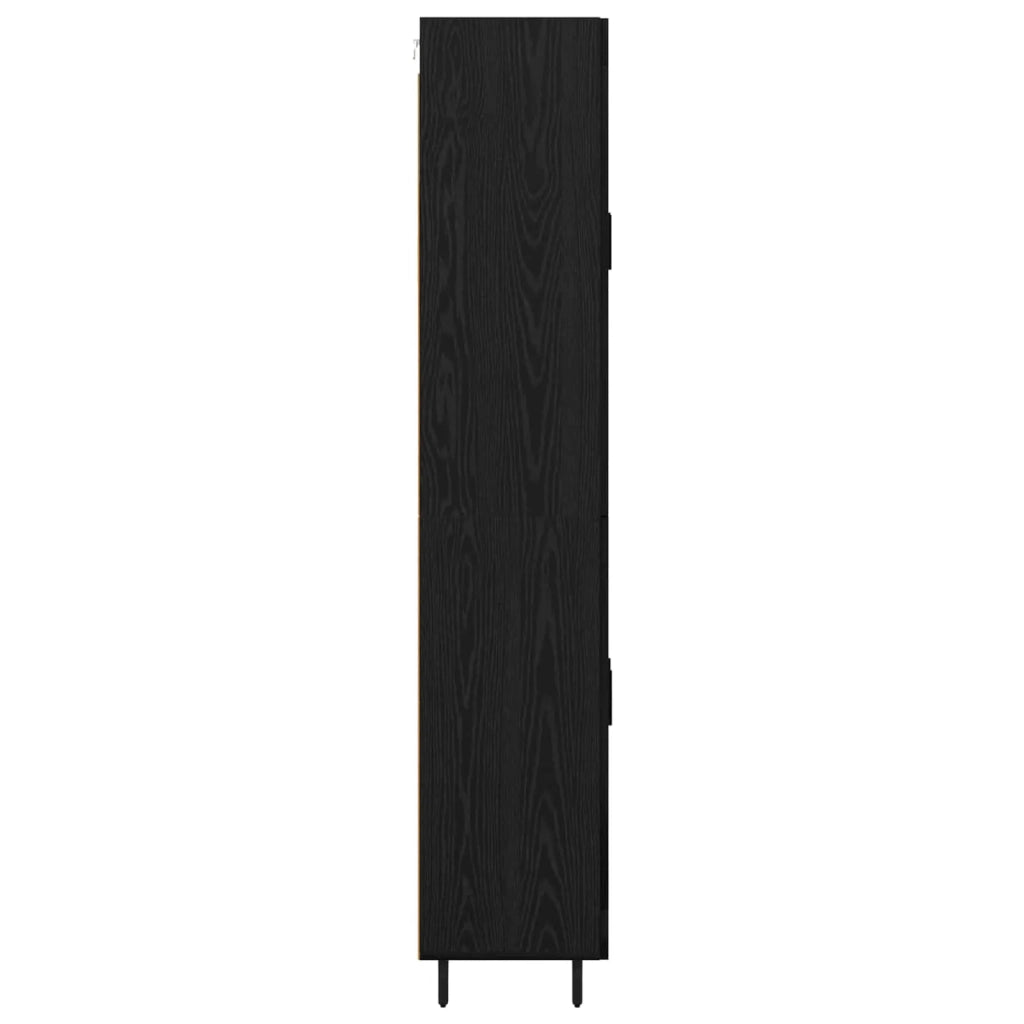 Credenza 2 pz-Set di 2 Buffet-Armadio da cucina Rovere Nero Legno Stratificato e Vetro 713116