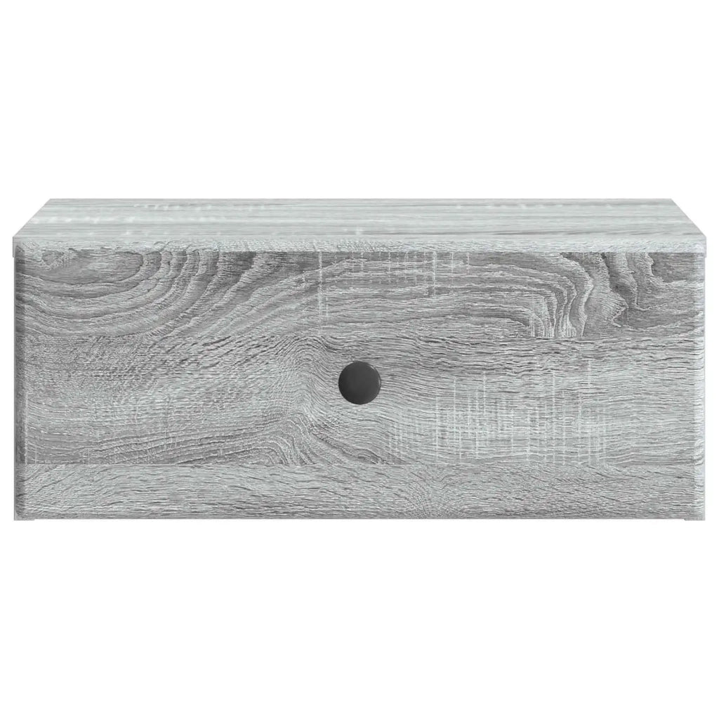 Set di 2 Comodini | Armadio da Notte | Mobiletto da notte a muro Grigio Sonoma 49 x 34,5 x 20 cm