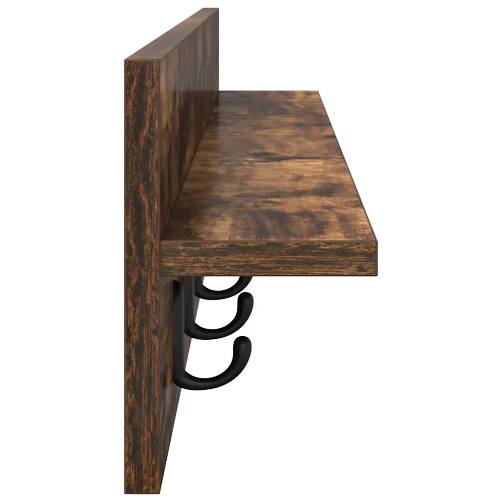 Appendiabiti a muro A parete Rovere fumé 100 x 10,5 x 18 cm 874407