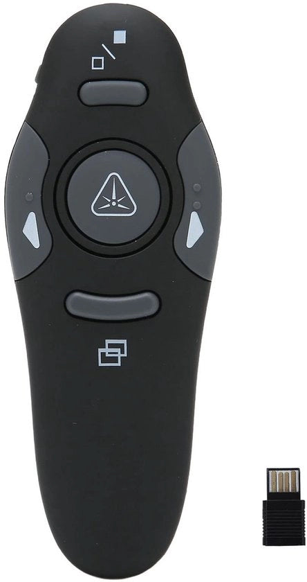 Comando a distanza presentazione - Dispositivo wireless - Design ergonomico - Nero - Adatto per presentazioni - Portata fino a 15 metri