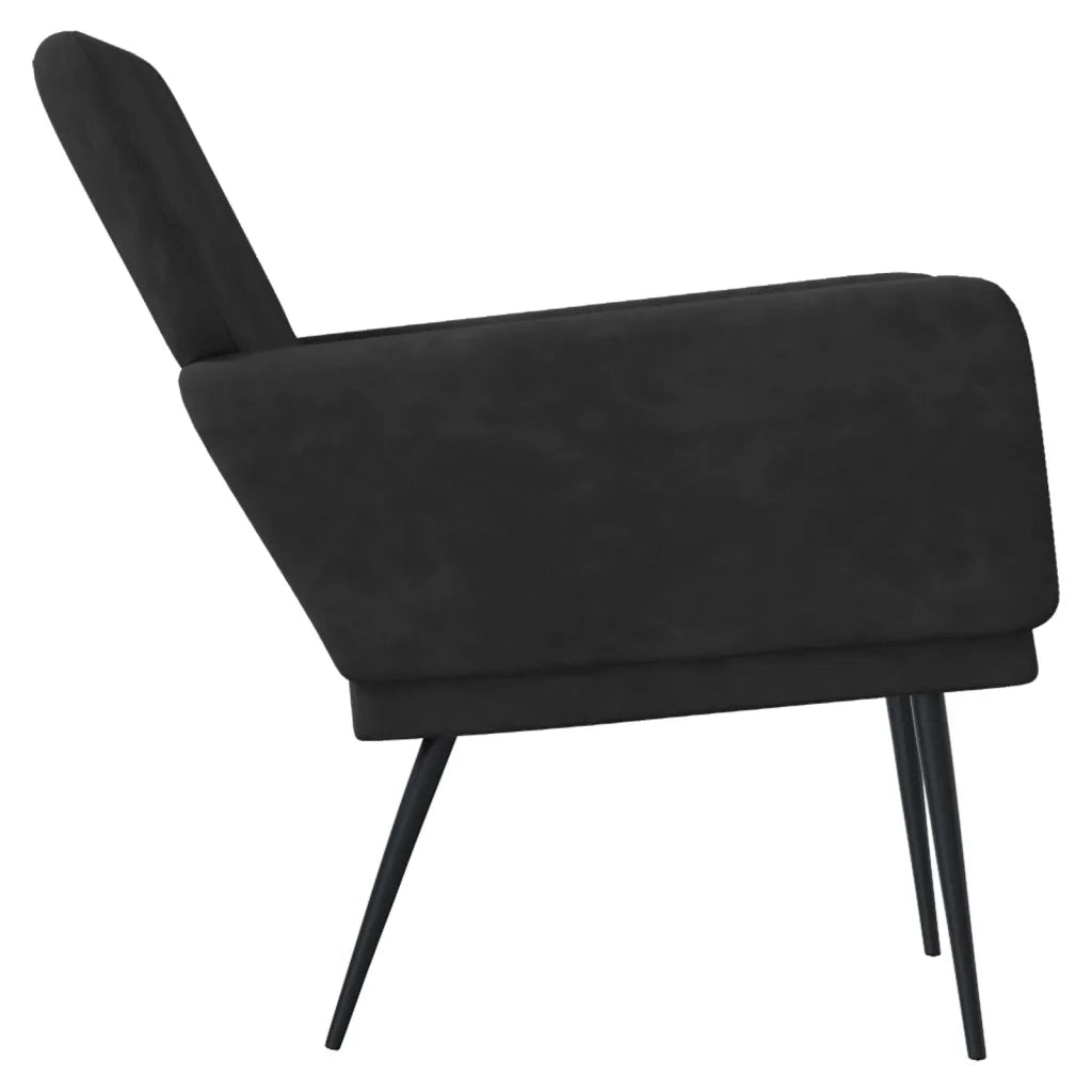 Poltrona Nera 62x79x79 cm Velluto 351377