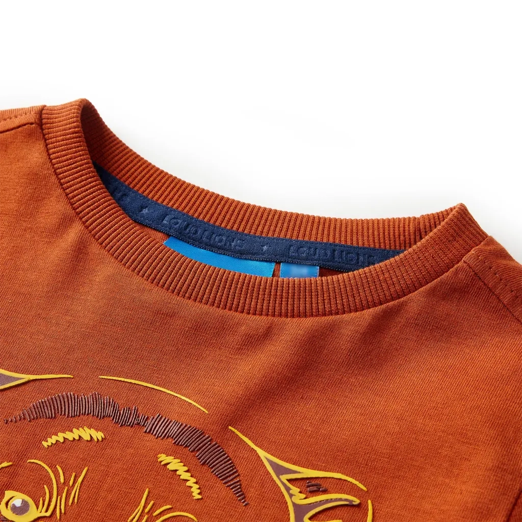 Maglietta da Bambino Maniche Lunghe Ruggine Chiaro 104 13155