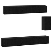 Mobile TV moderno da parete 100 x 30 x 30 cm contenitore elegante e funzionale in legno ingegnerizzato rovere nero 02_0056029