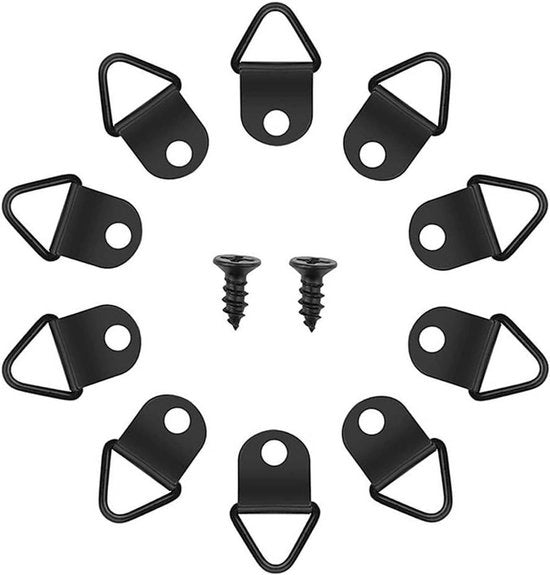 Kit di Ganci da Foto con Anello D per Appendere Quadri Specchi Dipinti Tela - 50 pezzi