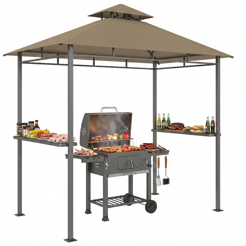 Gazebo Barbecue ¨C Minimal ¨C Marrone 245x146x255cm