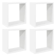 4 pz Mensole Parete | Mensola sospesa a Cubo Bianche 30x15x30 cm