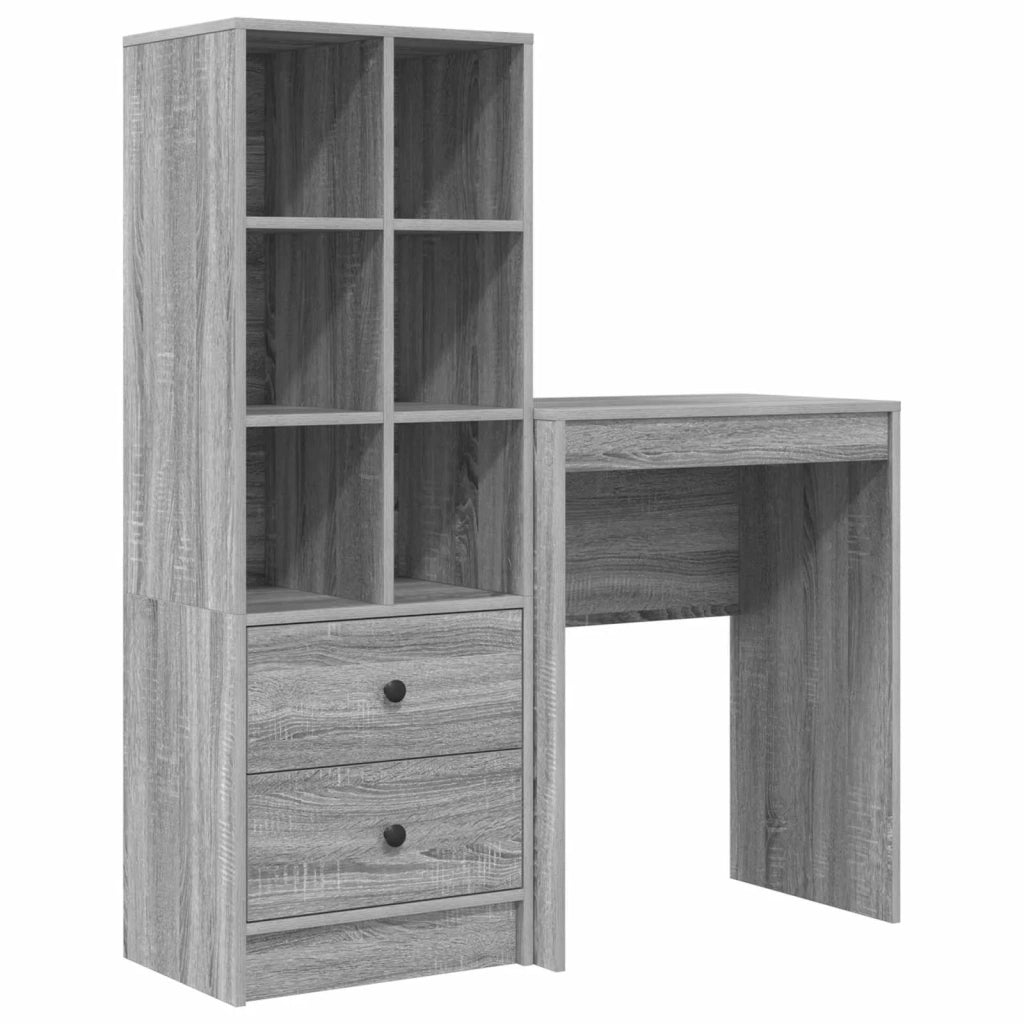 Scrivania con cassetto con lo scaffale 2 pcs Grigio Sonoma 3337302
