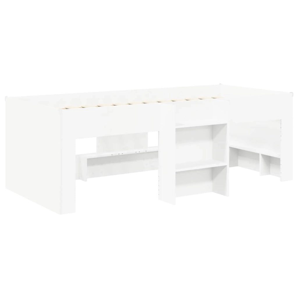 Letto singolo | Letto per adulti | Letto con Tunnel 4 pcs Bianco e Rosa Legno ingegnerizzato