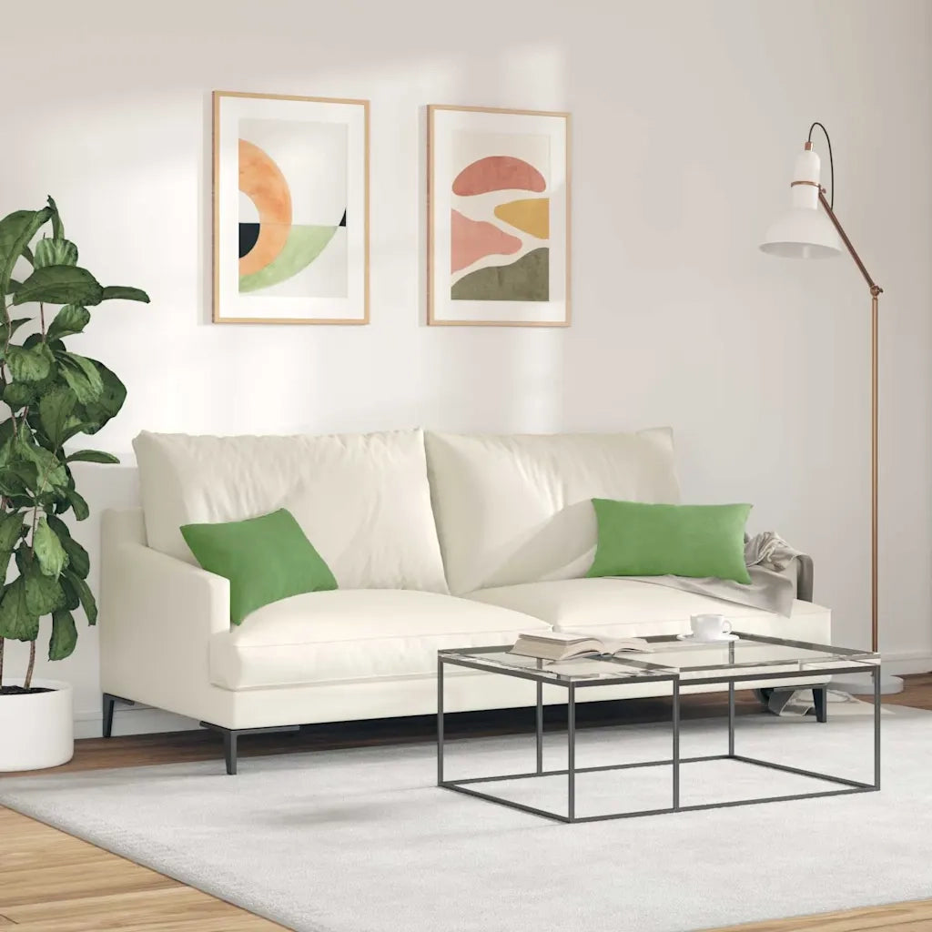 Cuscini da Divano 2 pz | Cuscini per sedie Verde chiaro 50 x 30 cm