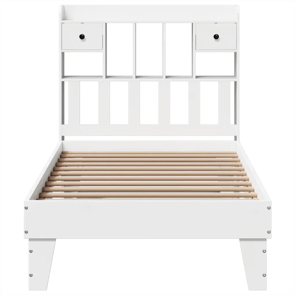 Letto senza Materasso Bianco 90x190 cm in Legno Massello Pino 3308865