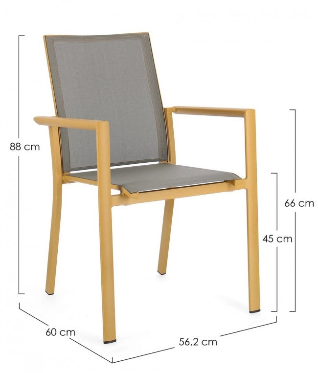 Set 4 Sedie da Giardino Alluminio Tortora Moderno - STRONG