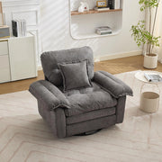 Poltrona girevole 360¡ã oversize in chenille - Xylo - Con cuscino di supporto per camera, soggiorno e cameretta