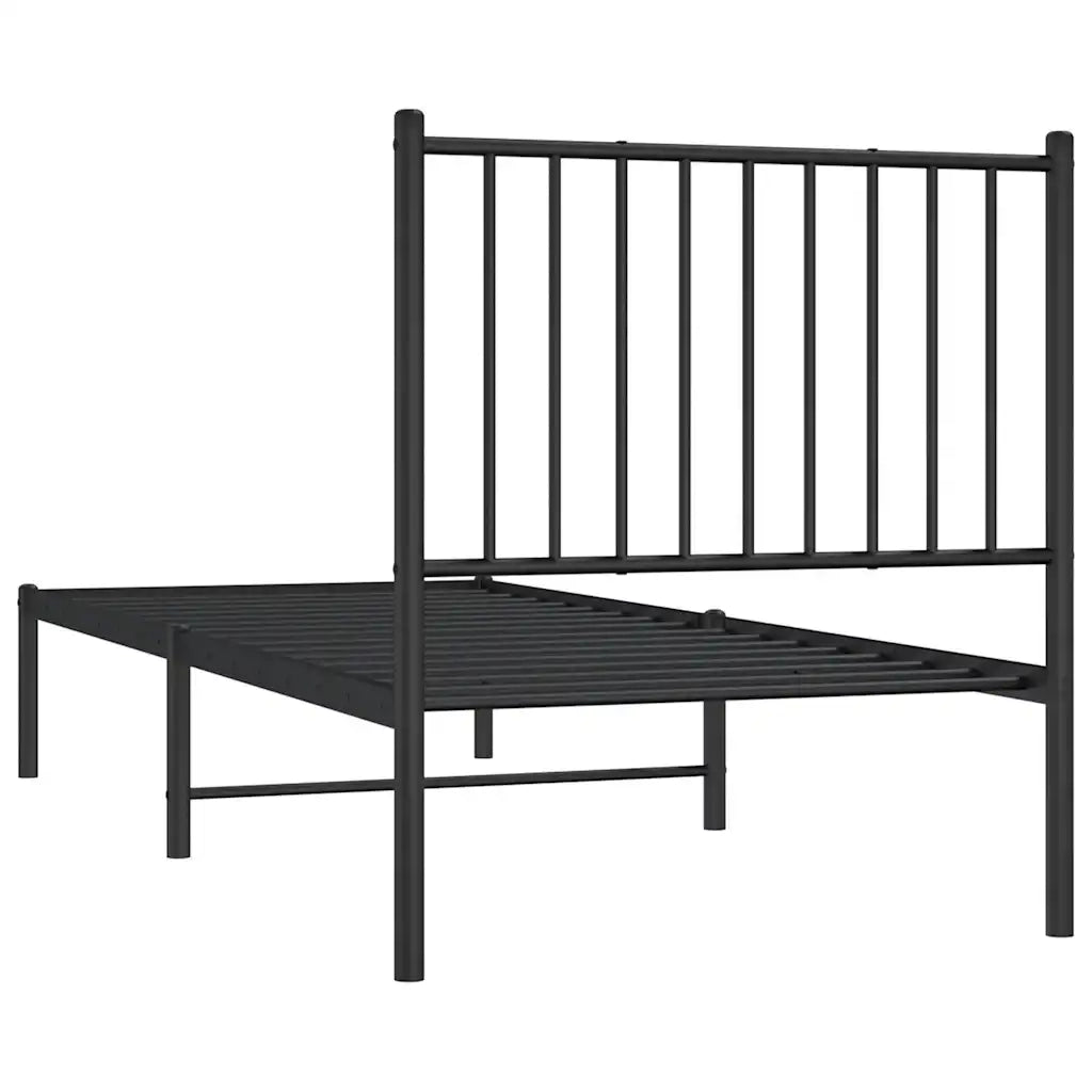 Giroletto con Testiera-Struttura Letto con testiera in Metallo Nero 80x200 cm 722431
