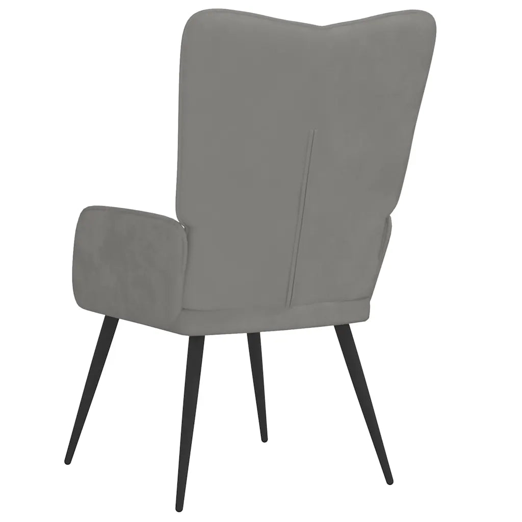 Sedia Relax Grigio Chiaro in Velluto 327677