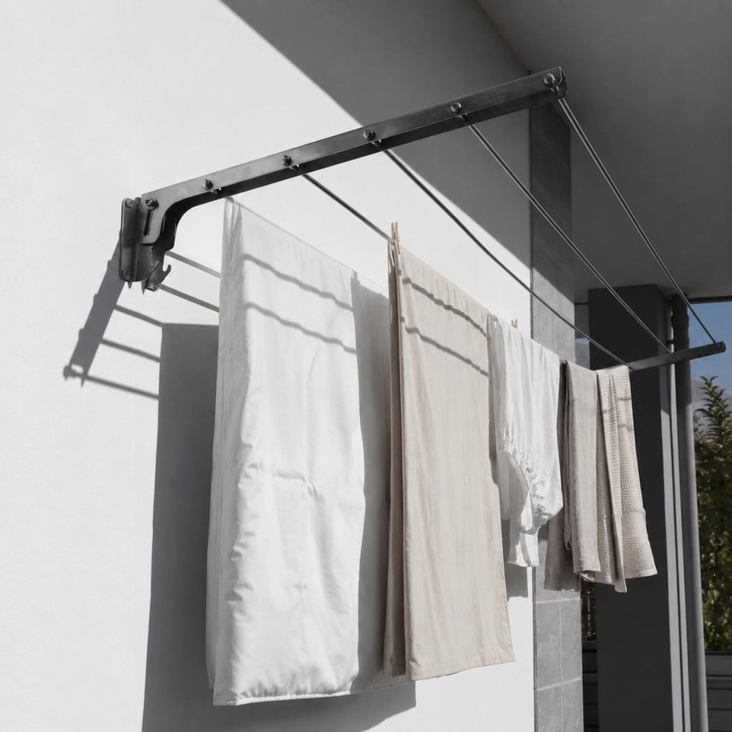Stendibiancheria da Esterno a Parete 60cm x 50cm Totalmente in Acciaio inox AISI 304 - Ideale per l'esterno