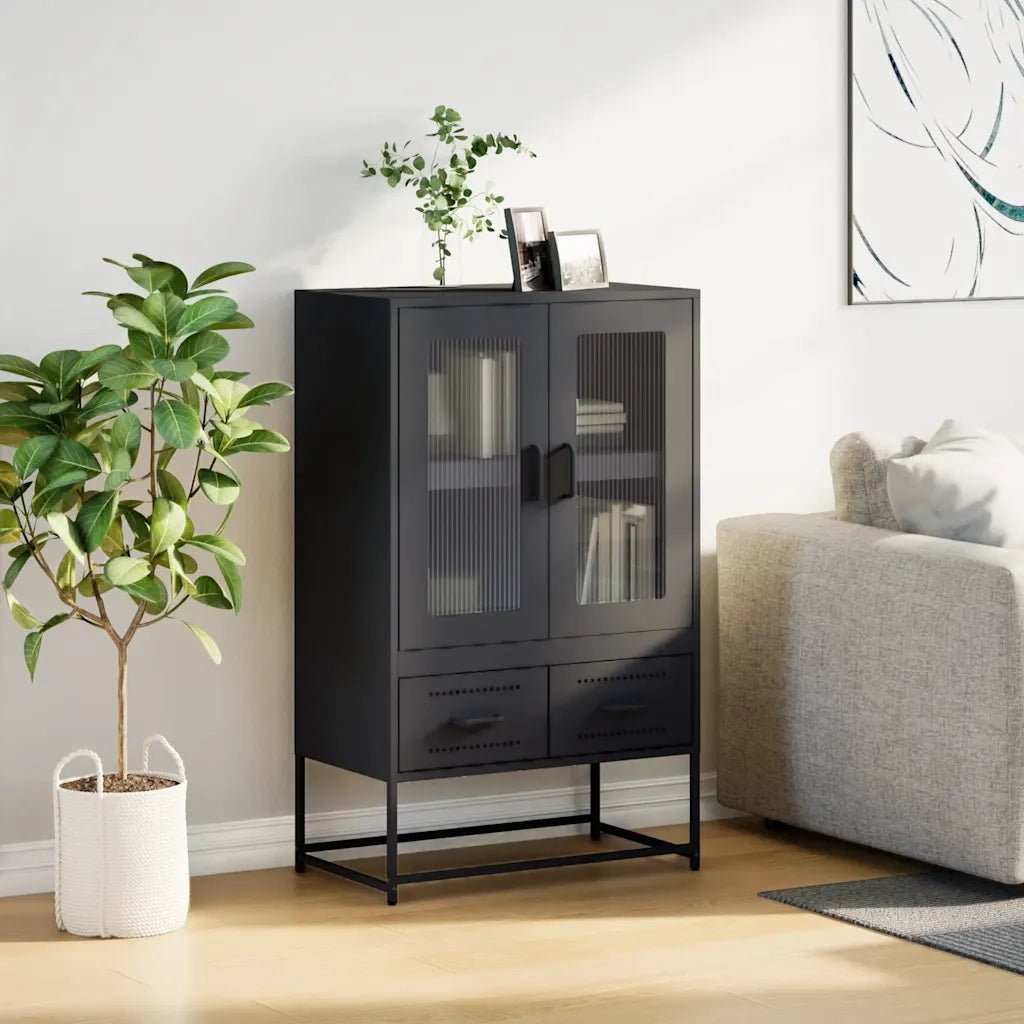 Credenza Nera 68x39x111,5 cm Acciaio 853362