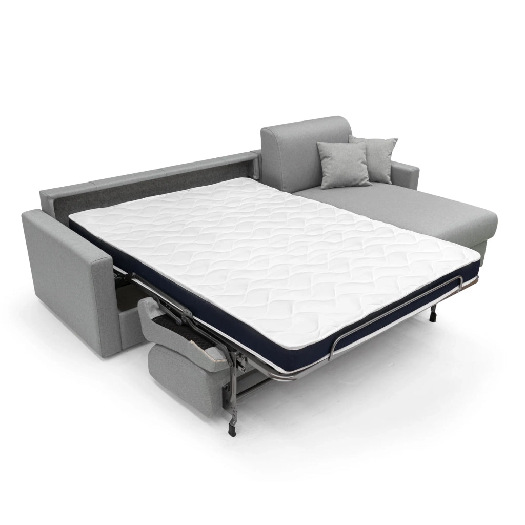 Chris Divano letto angolare 5 posti in tessuto impermeabile T13 288 cm Sinistro (mat. 160x197) grigio