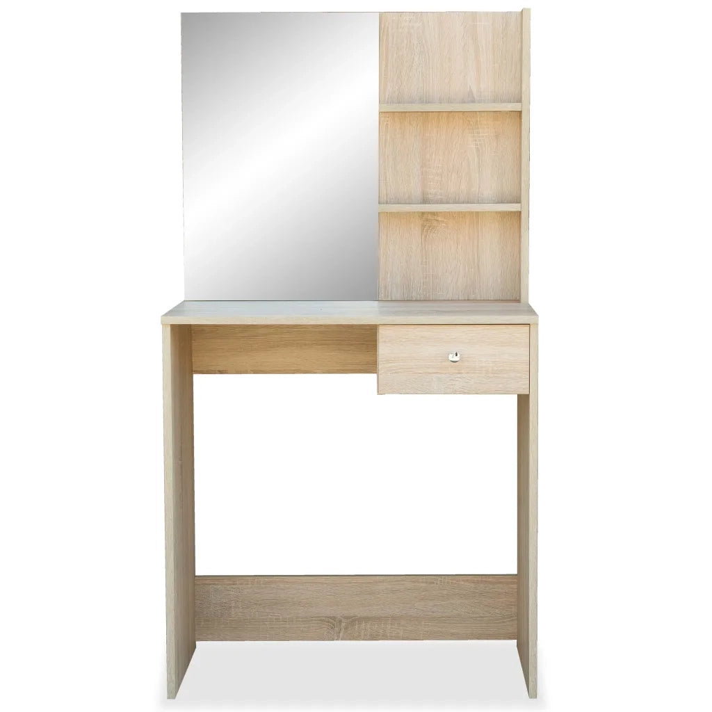 Toeletta | Tavolo da Trucco in Legno Multistrato 75x40x141 cm Rovere