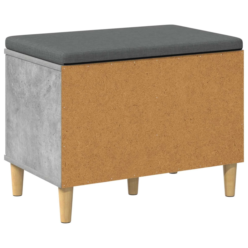 Panca per ingresso con cuscino-Sgabello-Panca da Corridoio Grigio cemento 60 x 38 x 46 cm 408296