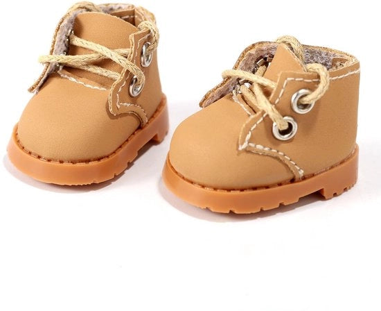 Calzature per bambole gialle - Pelle PU - 5x2,3 cm - 1 coppia - Cinture adattabili - Accessori per bambole - Accessori per giocattoli