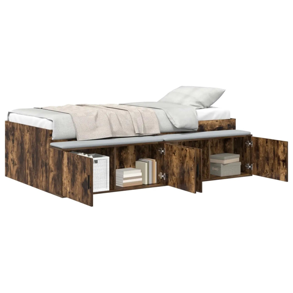 Struttura del letto-Giroletto Rovere fum¨¦ 90 x 200 cm Legno multistrato 753304