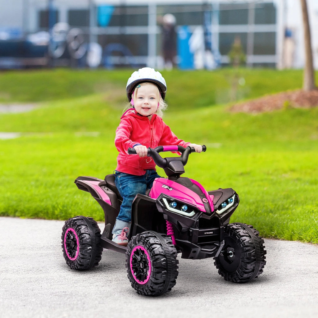 Quad Elettrico per Bambini ¨C Minimal ¨C Nero e Rosa, Metallo e PP, 12V