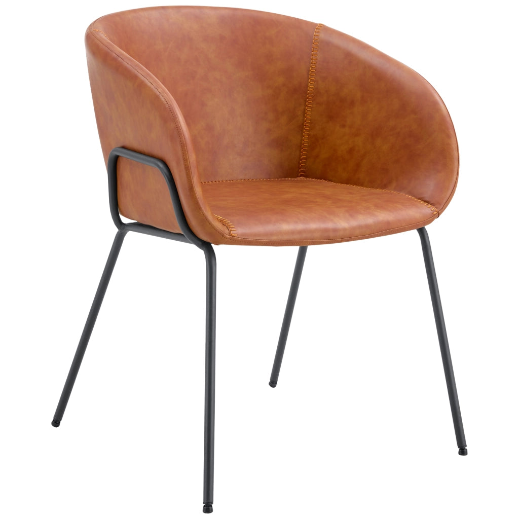 Set di 2 sedie ANDRE imitazione cognac