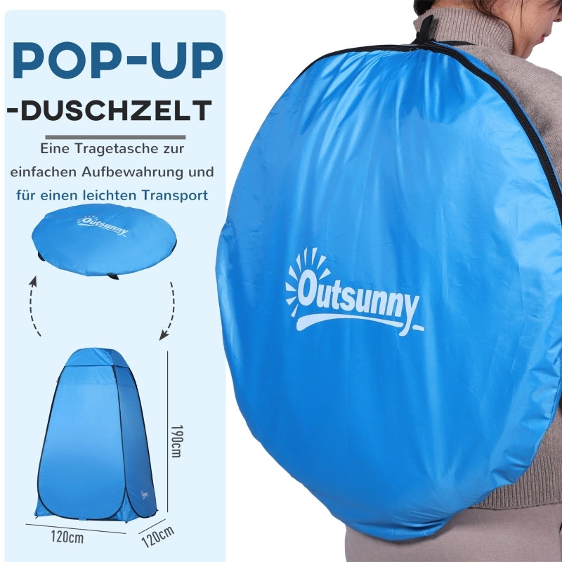 Tenda WC a scomparsa, tenda doccia mobile da campeggio, tenda spogliatoio con tasca interna, cabina doccia, cabina spogliatoio, poliestere