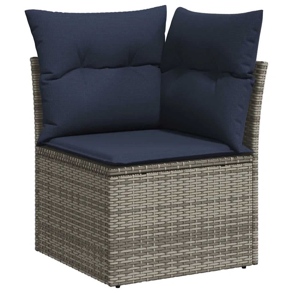 Set Divani da Giardino 5 pz con Cuscini Grigio in Polyrattan 3266351
