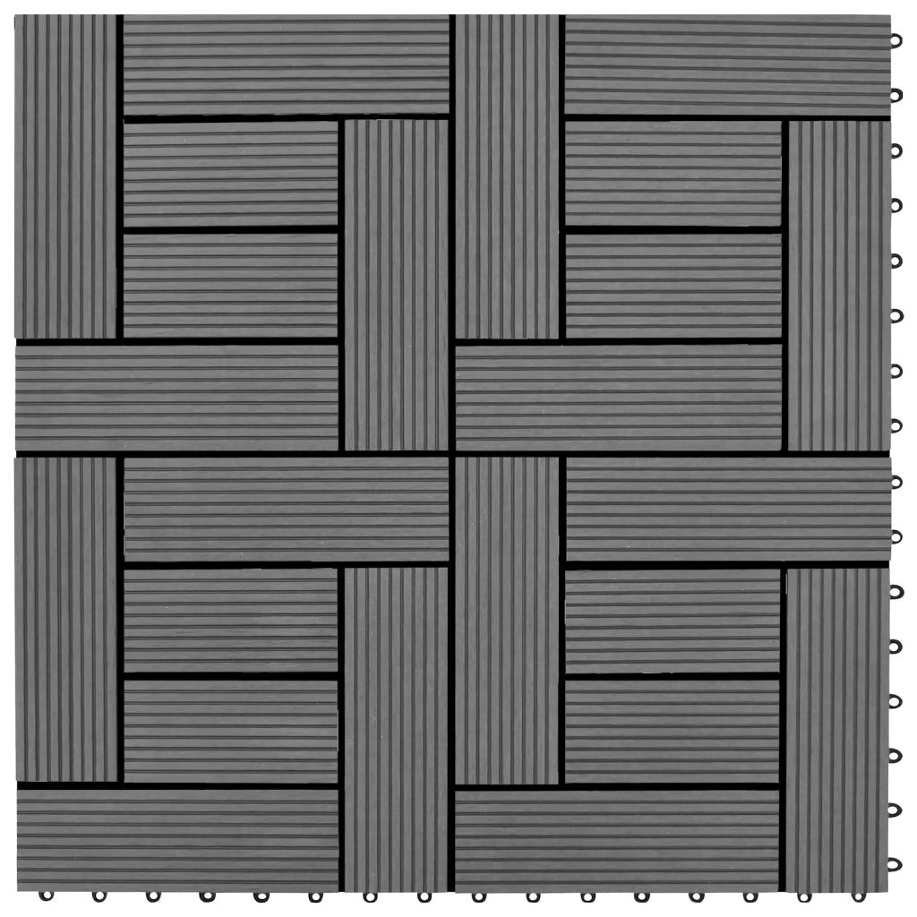Piastrella per Decking 22 pcs Grigio 30 x 30 cm WPC 3444830