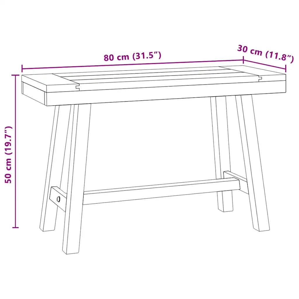 Panchina 80 cm in Legno Massello di Teak 340742
