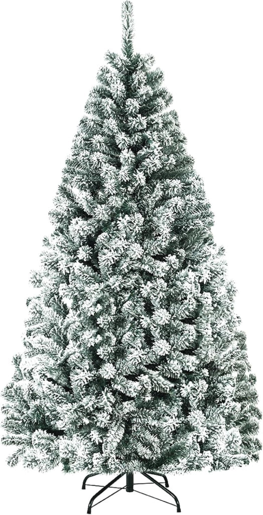 Albero di Natale Innevato 180 cm, Albero di Natale con 600 Rami Folti e Base di Metallo con Cuscinetti Antiscivolo, Ideale per Casa, Ufficio e Negozio (180cm)