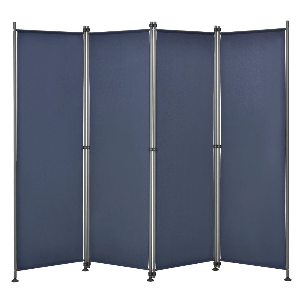 Schermo divisorio in poliestere a 4 pannelli 215 x 170 cm blu scuro 03_0006551