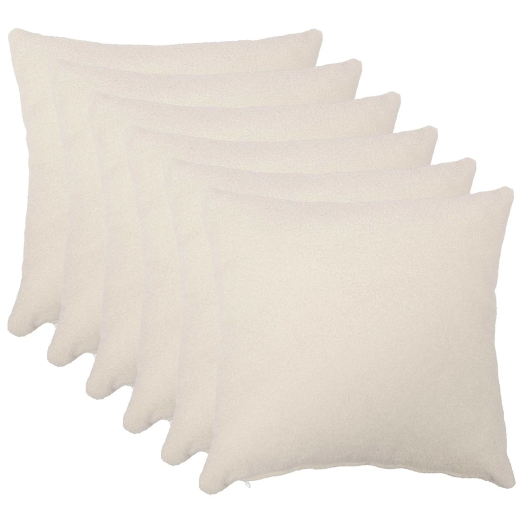 Federa 6 pcs HEERLEN Crema 50 x 50 cm Bouclé 910913
