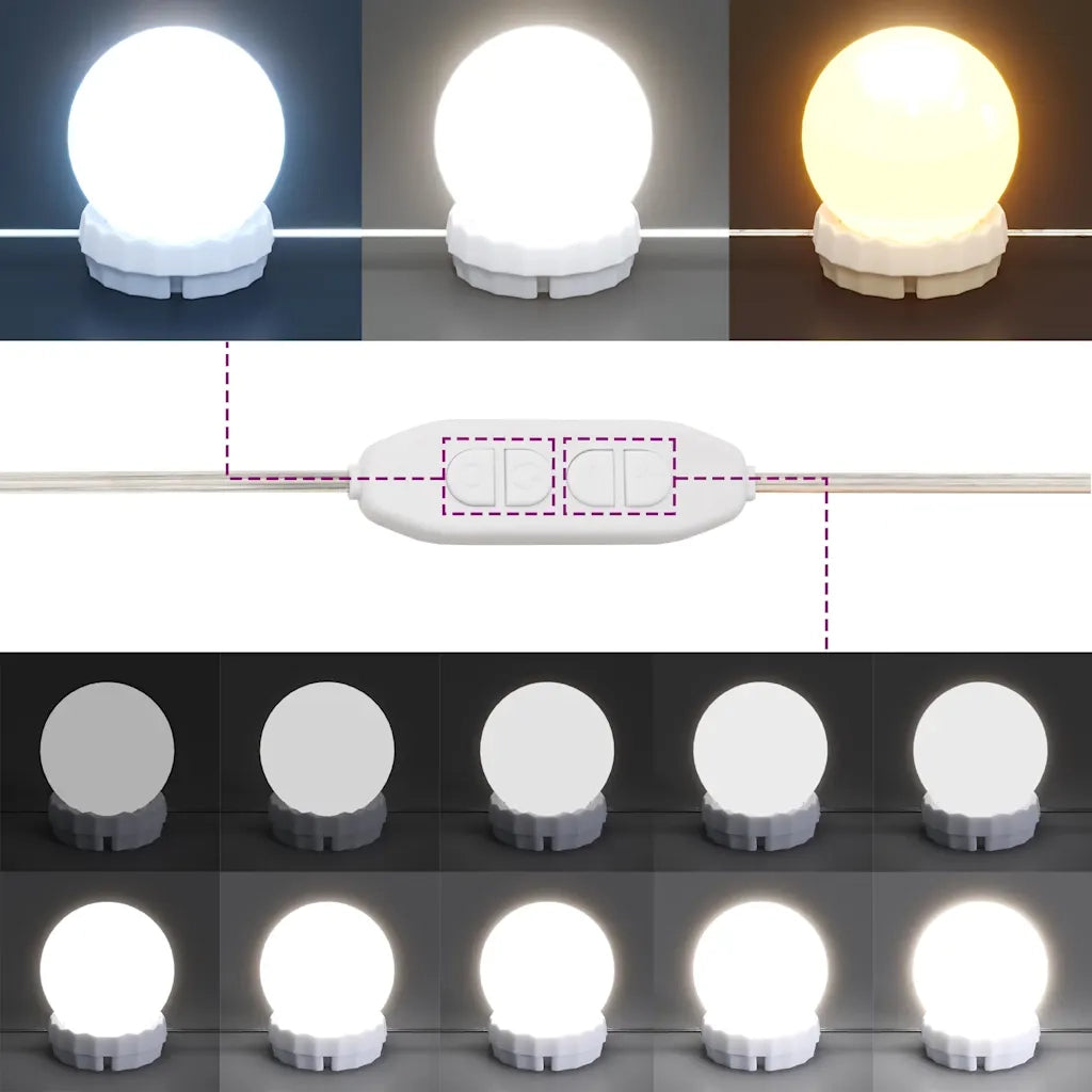 Mobile a Specchio LED Legno Antico 76x15x55 cm Multistrato CFW7953182