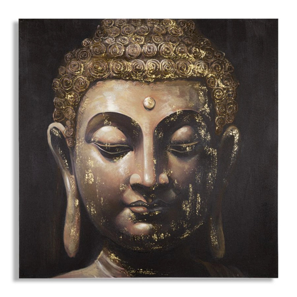 Stampa su Tela Buddah 4, Multicolore, Legno, 100x3x100 cm