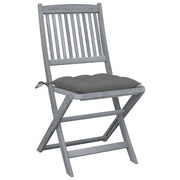 Sedie da Giardino Pieghevoli 4pz con Cuscini in Massello Acacia 3064579
