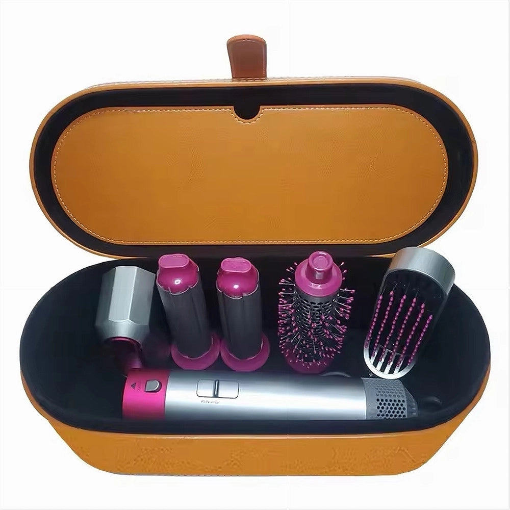 Trade Shop - Asciugacapelli 5 In 1 Set Spazzole Capelli Pettine Ad Aria Calda Arricciacapelli -