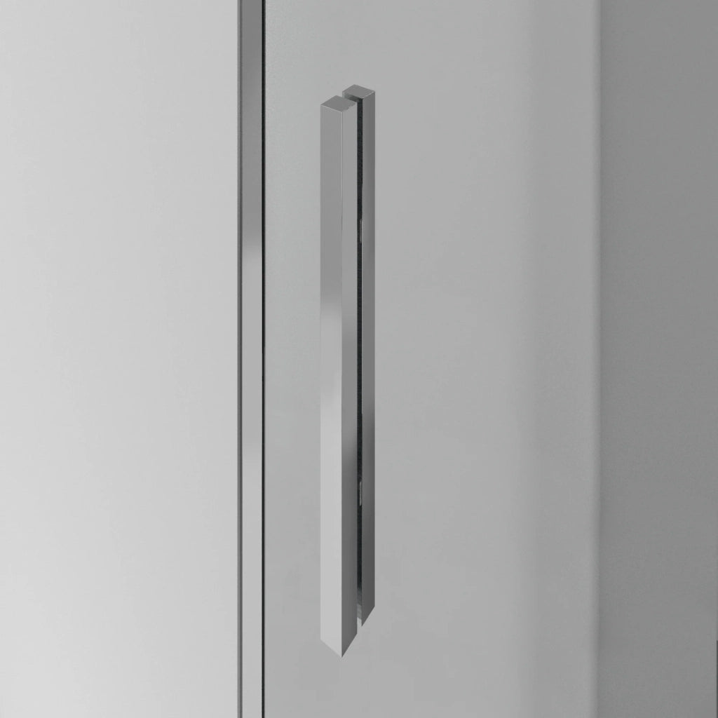 Box doccia angolare FUTURA frontale + laterale fisso 160x80 cm acciaio inox lucido vetro serigrafato Frost Plus