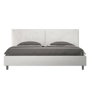 BS COM Letto matrimoniale king size contenitore imbottito 200x210 similpelle bianco