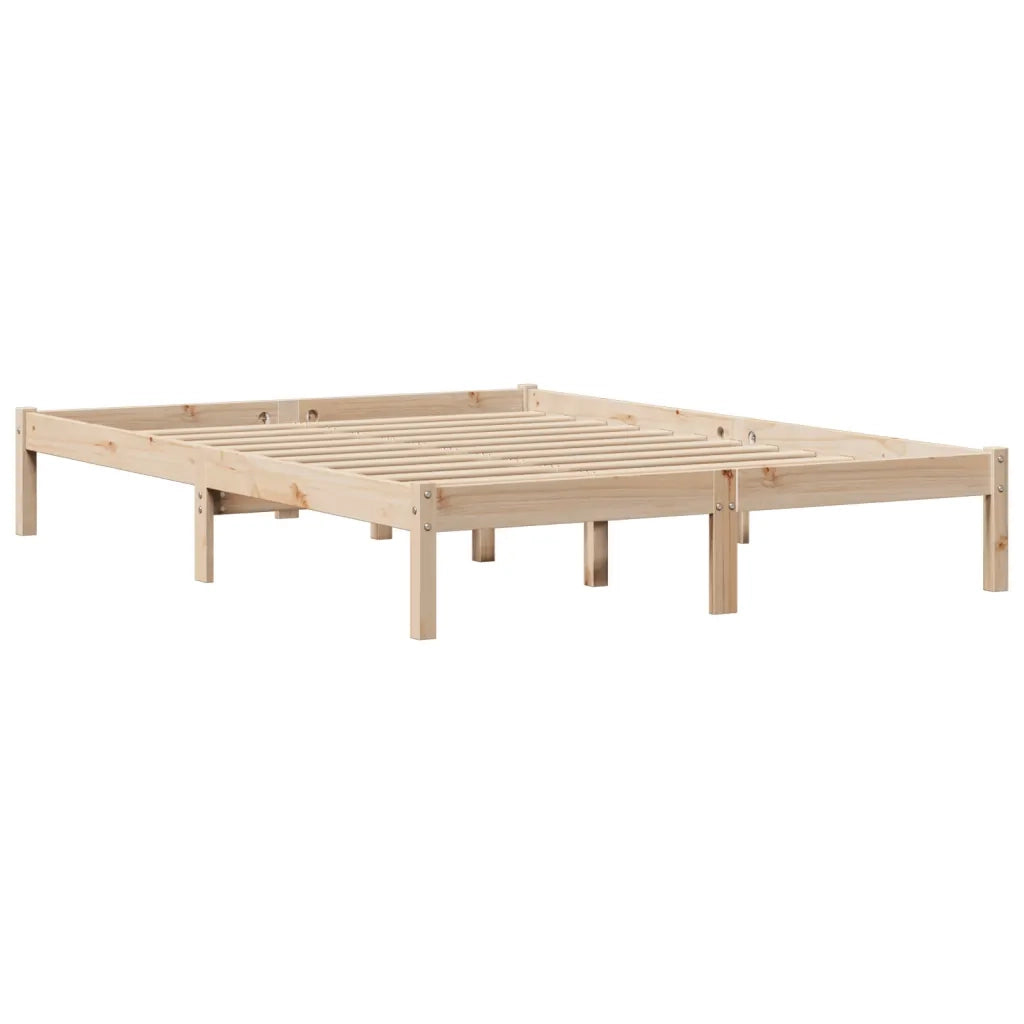 Letto matrimoniale | Letto per adulti | Letto senza Materasso 150x200 cm in Legno Massello di Pino