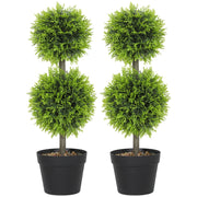Pianta artificiale decorativa ¨C Minimal ¨C 2 pezzi, sfera bosso 60 cm, vaso, plastica, verde