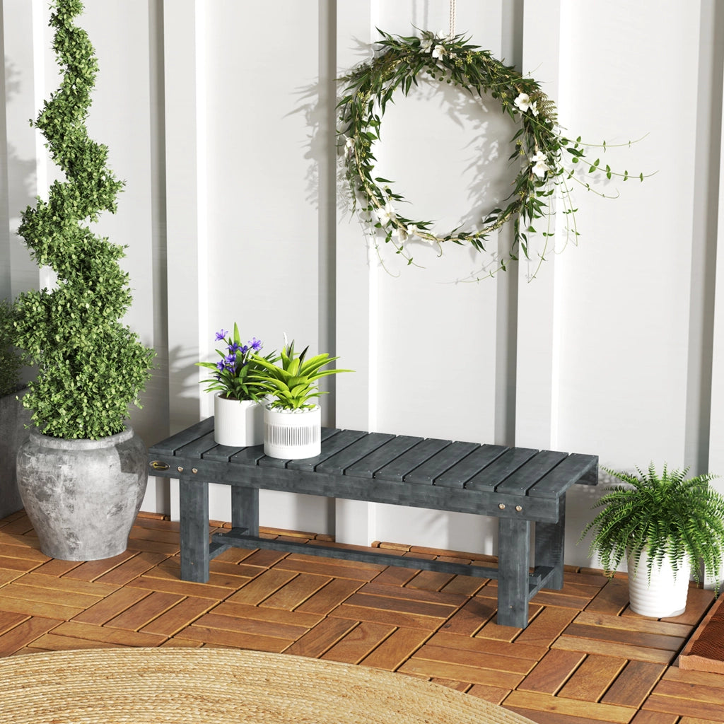 Panchina da Giardino 2 Posti ¨C Xylo ¨C Legno Abete Grigio 110x38x35cm